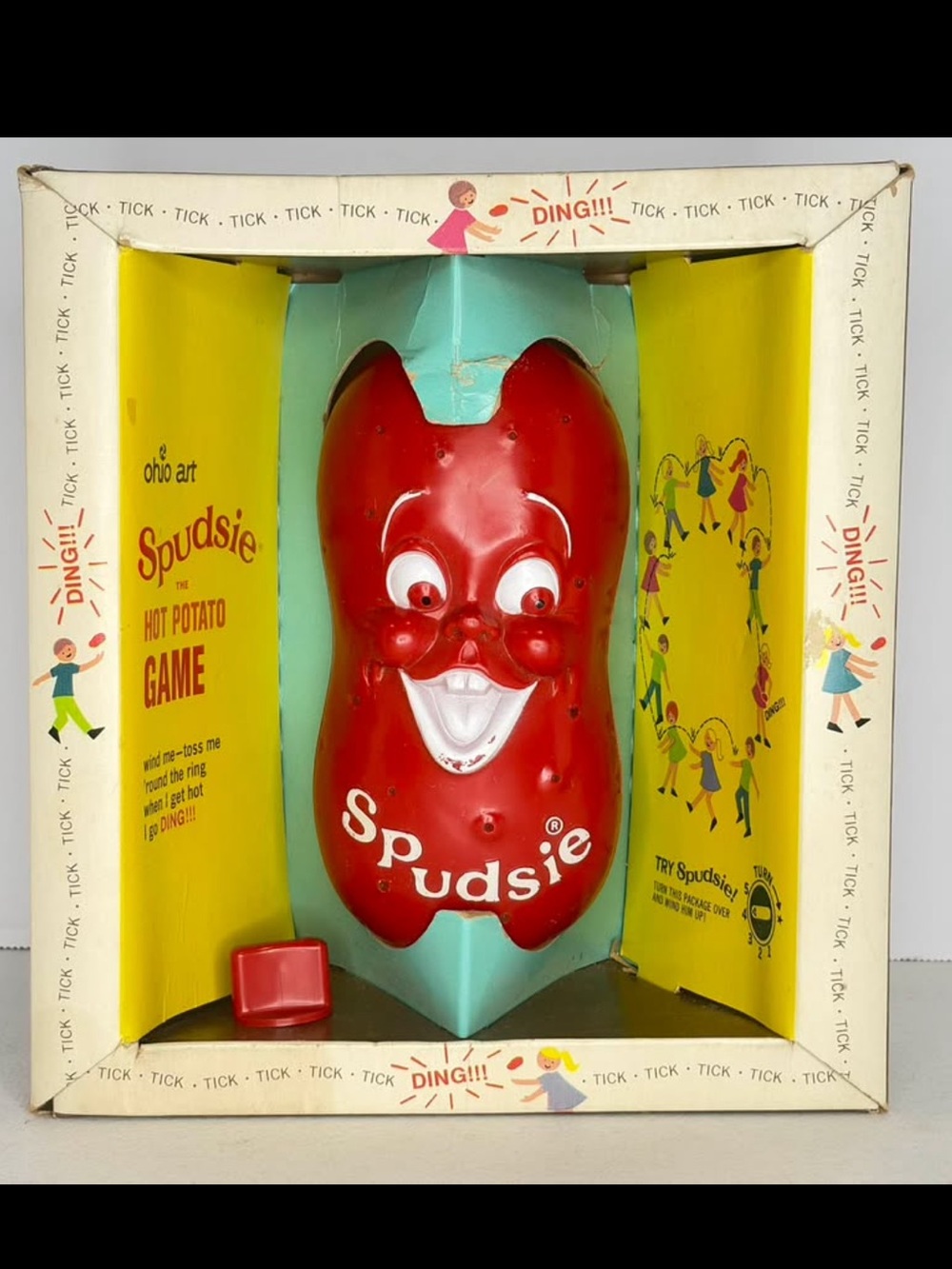 Vintage Ohio Art Spudsie Game Original Box W/ Windup Knob Parts Repair